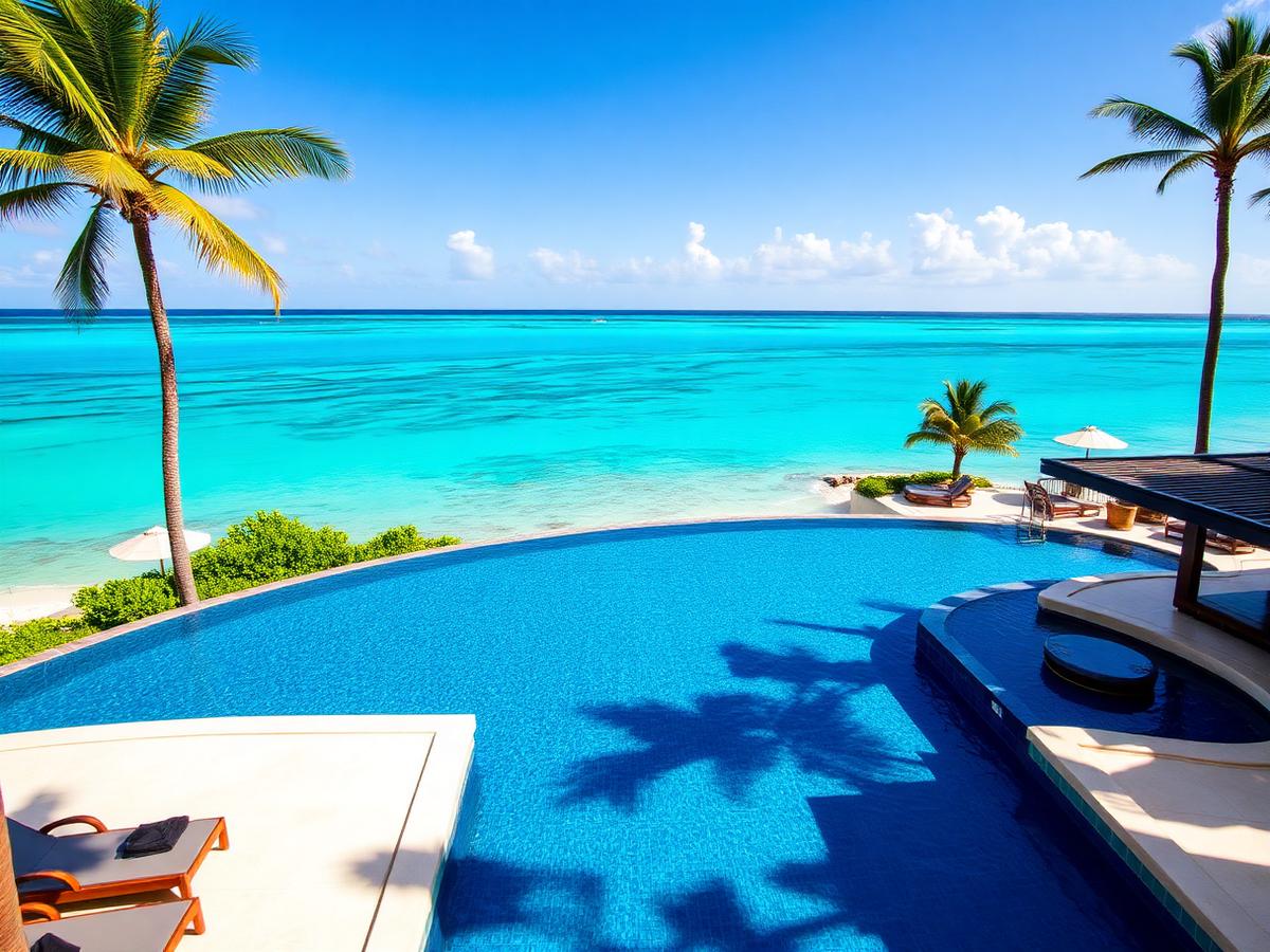 Infinity pool overlooking the Caribbean
